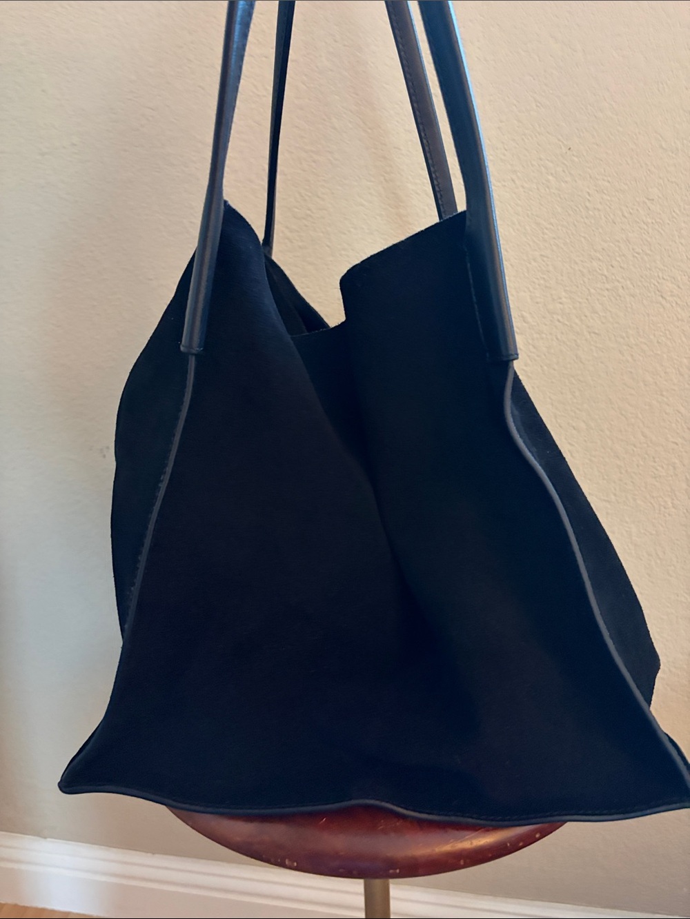 JCREW | Berkeley Large Oversized Black Suede Tote Bag - Picture 6 of 10